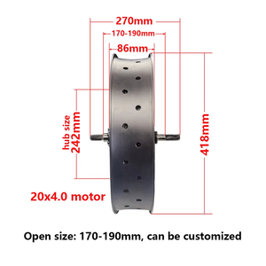 Kit de conversion de moteur de moyeu arrière à rayons pour vélo électrique, pour vélo à pneus larges de 20 pouces (20x4.0), haute vitesse 80-90 km/h, 60V 72V 3000W, pour neige - Product Image 4