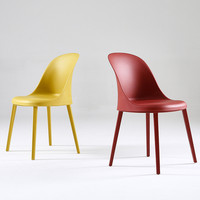Chaise De salle à manger moderne pas chère, chaise en plastique jaune rembourrée