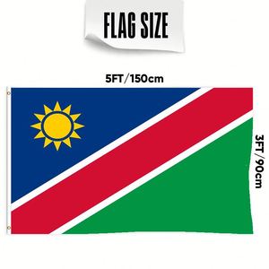 Drapeau de la Namibie 3x5 pieds en gros, polyester 68D/100D, personnalisable, fanion de toutes les nations, livraison rapide d'un fournisseur fiable - Product Image 2
