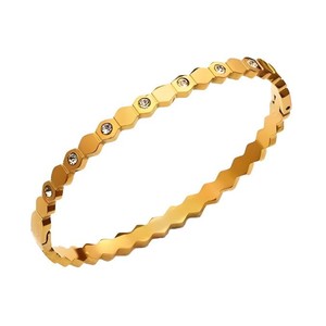 สร้อยข้อมือสแตนเลสชุบทอง 18K กันน้ำ ขายส่ง สร้อยข้อมือลายไม้ไผ่เคลือบเรนโบว์ดิริปกลู โรงงานผลิตเครื่องประดับสำหรับผู้หญิง - Product Image 5