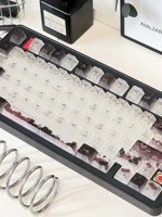 Red Black OEM Dark-aesthetic Keycaps Translucent Matte UV-printed for Custom Mechanical Keyboardsblack Red Keycap Set Made