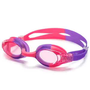 Óculos de natação infantil, óculos anti-neblina profissional com proteção uv com capa de nariz para crianças óculos de natação