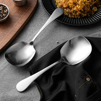 Cuillère de service extra-épaisse en acier inoxydable 316L, grande louche à soupe, finition miroir poli sablé, cuillère de luxe légère