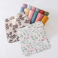 Wholesale Newborn Soft 25x25cm Washcloths Muslin Burp Cloths 100%cotton 6 Layers Muslin Burp Cloths Towels Baby Muslin Washcloth