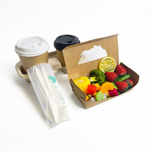 Caja Rectangular de Papel Kraft Negro y Blanco para Empacar Alimentos, con 2 Compartimentos, para <span class=keywords><strong>Hamburguesas</strong></span> y Papas Fritas - Product Image 6