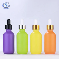 Neues Produkt 60ml Luxus-Haaröl Grüne Orange Glasflasche mit Pipette Lila Gelbe Ätherische Öl-Flaschen