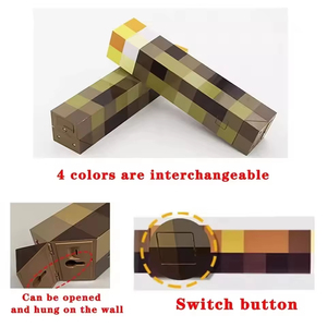 ไฟฉายพิกเซล <span class=keywords><strong>Minecraft</strong></span> รูปทรงคบเพลิง 4 สี ไฟ LED สำหรับกลางคืน ตกแต่งห้องนอน โคมไฟตั้งโต๊ะ ชาร์จ USB ของเล่นเด็ก สำหรับเป็นของขวัญ - Product Image 3