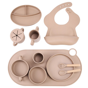 Ensemble de bavoirs en silicone pour bébé, imperméables, faciles à nettoyer, pliables, pour les repas des tout-petits, vaisselle pour enfants, logo personnalisé, vente en gros - Product Image 3