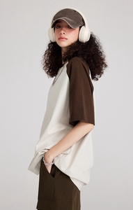 Magliette da uomo e donna traspiranti a blocchi di colore lunghe magliette da strada alla moda oversize - Product Image 4