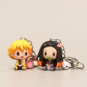 4pcs Anime Keychain Kawaii Inosuke Tanjiro Nezuko Agatsuma <span class=keywords><strong>Zenitsu</strong></span> Mini <span class=keywords><strong>Figurine</strong></span> Cartoon Pendant for Car Bag Decor Gift - Product Image 4