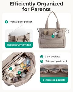 Borsa per Pannolini Personalizzata in Nylon PU, Borsa Ospedaliera per il Parto, Borsa da Viaggio per Maternità, Porta Ciuccio Lavabile in Lavatrice - Product Image 3