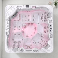 Bain à remous autoportant VIRLUX pour 5 personnes avec baignoire en acrylique, 70 jets de massage et système de spa pour usage extérieur