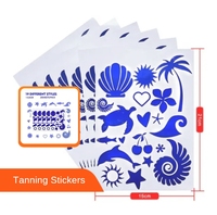 Stiker tato tubuh wanita dewasa seksi gadis perlengkapan luar ruangan lucu stiker penyamakan berjemur warna-warni Label stensil tato seni
