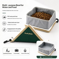 Bol de voyage pour chien et chat, écologique, élégant, solide, portable, pliable, léger (80g), anti-fuite, avec boucle de suspension