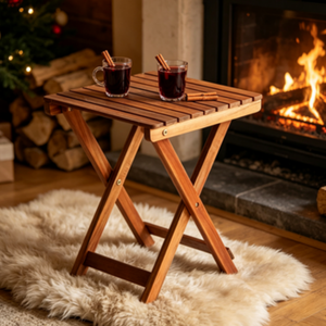 <span class=keywords><strong>Mesa</strong></span> Lateral Plegable de Madera de Abeto Resistente a la Intemperie, Diseño Nuevo, <span class=keywords><strong>Mesa</strong></span> Portátil para Exteriores, Jardín, Patio y Terraza - Product Image 2