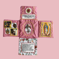 Pochette en tissu en forme de croix de poche artisanale Devotional - Faith Edition Devotional avec croix Saint Images Prières