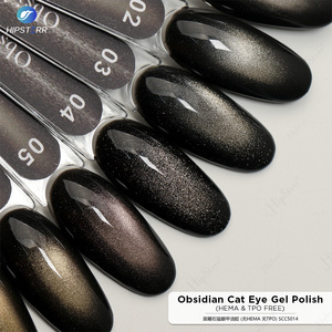 Vernis Gel Effet Œil de Chat Obsidienne Sans HEMA ni TPO, Paillettes Naturelles Effet Œil de Chat Obsidienne, Gel Métallique Argenté sur Base Gel Noire - Product Image 4