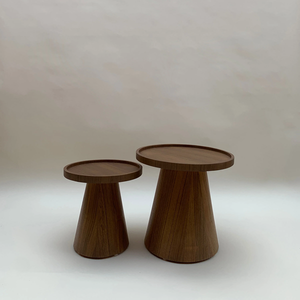 Modern Wooden <b>Side</b> <b>Table</b> Set <b>Round</b> Accent <b>Tables</b> Solid Wood Living Room Furniture Contemporary End <b>Tables</b> - Product Image 2