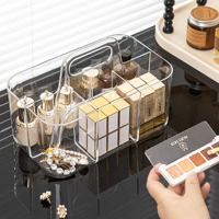 Boîte de rangement pour cosmétiques, table de toilette, étagère pour produits de soin de la peau en PET, anti-poussière, grande capacité, boîte de rangement de qualité supérieure pour bureau