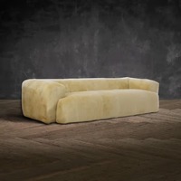 Canapé contemporain audacieux, super doux, profondément rembourré, en peau de mouton naturelle de qualité supérieure