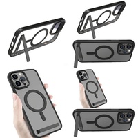 Casing Handphone Kristal Magnetik dengan Stand untuk iPhone 17 Air 16 Pro Max 15 14 13 12 11, Aksesoris Ponsel dengan Holder