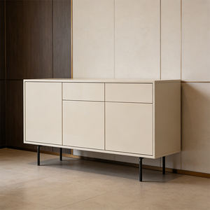 Service de personnalisation contemporain, buffet unique avec pieds en acier inoxydable, tables de buffet rectangulaires beiges pour salle <span class=keywords><strong>à</strong></span> <span class=keywords><strong>manger</strong></span> - Product Image 1