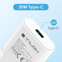 Ideas de Nuevos Productos 2026 Cargador de Pared Tipo-C de 20W con Enchufe Europeo, Bloque de Carga Portátil para Viajes, Compatible con Smartphones, Uso Diario