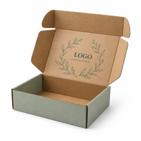 Boîte d'expédition en carton ondulé kraft avec logo personnalisé, écologique, en carton recyclé, pliable, pour emballage cadeau