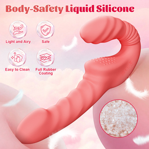 IPX7 Doppelkopf-Sextoy für Lesben Umschnalldildo-Vibrator Tragbarer Slip-Vibrator Klitorisstimulator Höhepunkt Anal-Massagegerät - Product Image 6