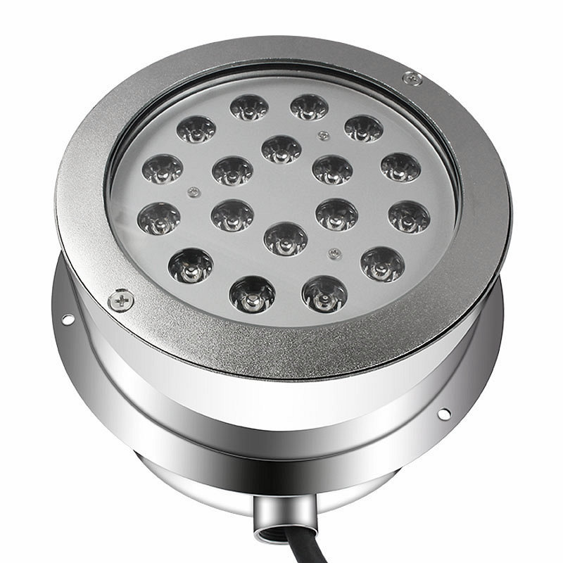 Powerful 54W Stainless Steel LED Pool Light IP68 Waterproof DMX512 Control for Concrete Swimming Pools 316L Underwater Lighting