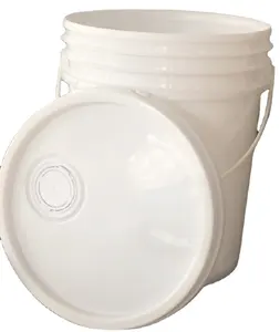 hot sale UN white plastic pails 20l clear chemical containers with lid