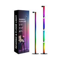 Lampe d'angle sur pied à changement de couleur RGB, intelligente, avec synchronisation musicale Wi-Fi, lumière d'ambiance LED pour salon, salle de jeux, chambre à coucher