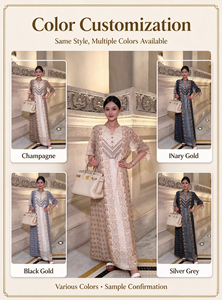 Abaya Elegante e <span class=keywords><strong>Chic</strong></span> da Donna, Ricamata a Mano, in Poliestere, Hijab Musulmano, Lunghezza alla Caviglia, Manica Lunga, per Matrimoni Autunno Inverno - Product Image 3