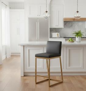 Sillas de Bar de Cuero al por Mayor, Muebles de Asiento Modernos y Lujosos con Altura Ajustable, Tapicería de Cuero Suave, Duraderas para Cocina - Product Image 2