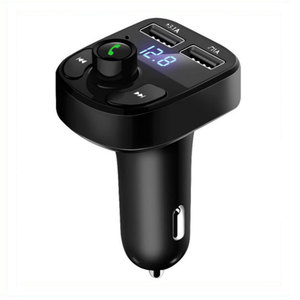 Chargeur double USB rapide pour <span class=keywords><strong>voiture</strong></span>, transmetteur <span class=keywords><strong>FM</strong></span>, récepteur d'appels mains libres avec audio stéréo MP3 portable et carte TF, garantie 1 an - Product Image 1