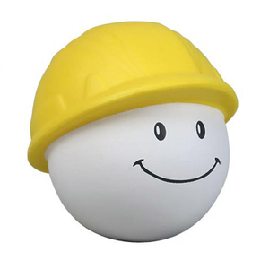Promotional Gifts PU Foam Yellow Hat Character Shaped Venting Slow Rising Stress Reliever Soft <b>Squeeze</b> Toy for Kids and Adults - Product Image 1