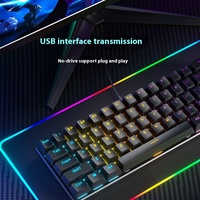 Clavier de jeu Blue Switch 60% Gamer Teclado Compact 61 touches arc-en-ciel rétro-éclairé ordinateur PC filaire blanc clavier mécanique