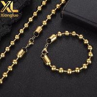 Vente en gros de bijoux de mode hip-hop, bracelets en acier inoxydable avec chaîne à billes géométriques, pour femmes et hommes, cadeau