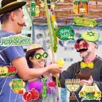 PZ314 Happy Sukkot Photo Booth Props Sukkot Photo Props pour Sukkot Party Decorations Supplies