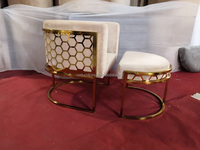 Chaise d'appoint moderne de haute qualité avec revêtement en velours et support laser en nid d'abeille pour salle à manger, hôtel, bureau ou loisirs