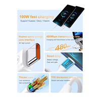 Cable USB C de Carga Súper Rápida Mindpure de 120 W y 6 A, Cable de Datos Tipo C para Teléfonos Inteligentes, Tabletas y Computadoras Portátiles de Alta Potencia, 1 M, 2 M, 3 M