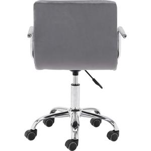 Silla de Oficina Moderna con Reposabrazos de Cuero Sintético, Respaldo Medio Ajustable, Silla Ejecutiva para Computadora de Hogar con Ruedas Giratorias de 360° - Product Image 3