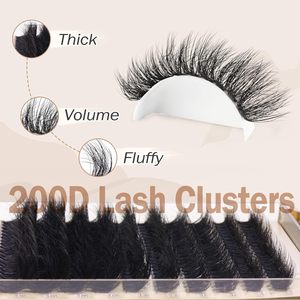 Kit de pestañas de racimo DIY al por mayor 100D/200D Etiqueta Privada abanico pestañas logotipo personalizable segmento pestañas racimo para maquillaje de ojos - Product Image 6