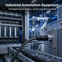 Connecteur étanche IP68 M12 mâle-femelle à baïonnette et vis de verrouillage pour éclairage LED, automatisation industrielle et robots