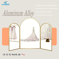 Miroir de montage pour salon de mariage, boutique de mariage, grand miroir intelligent pliable à trois côtés, pleine longueur, avec lumière LED