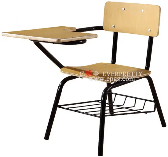 Kursi belajar serbaguna ergonomis, kursi pelajar kayu Premium dengan bantalan menulis dan rak buku
