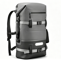 Sac à dos étanche en PVC 500D durable avec fermeture à enroulement, sangles de poitrine et de taille pour la randonnée, le camping et les activités de plein air