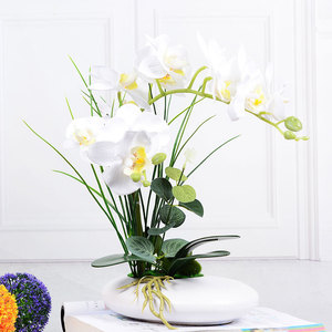Decoración de mesa para el hogar, orquídeas artificiales en maceta de 23 pulgadas - Product Image 2