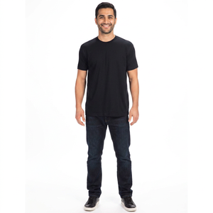 Camisetas de Manga Corta con Cuello Redondo para Hombre, 100% Algodón, Transpirables, con Logotipo Personalizado, para Verano, MOQ Bajo, Precio Bajo - Product Image 1