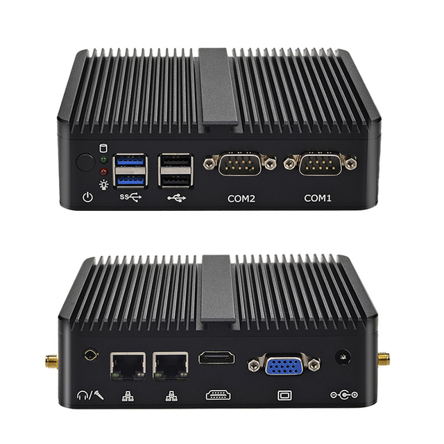X86 Industrial Mini Computer 2 1000M LAN Ports PC Portable Thin Client Pc